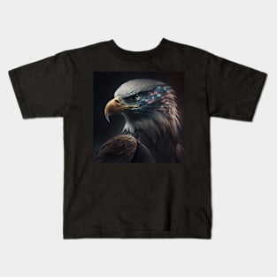 Traditional American Eagle and Flag Kids T-Shirt